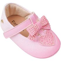 Sapato bebê pampili rosa glitter momentos especiais 379673