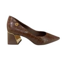 Sapato Bebecê Scarpin Feminino Napa Croco Salto Bloco Médio - 39 Sapato Bebecê Scarpin Feminino Napa Croco Salto Bloco Médio - 39
