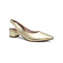 Sapato Beira Rio Slingback Scarpin 4182.220 Dourado