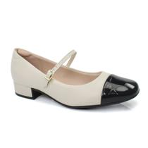 Sapato Boneca Bicolor Preto/Branco Off Moleca 5795.103