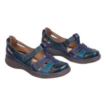 Sapato Boneca Couro Feminino Retrô Bico Redondo Macio Casual