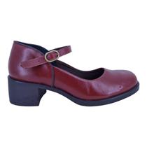 Sapato Boneca Feminina Em Couro Casual Scarpetti 45-1803 Vermelho