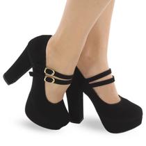 Sapato Boneca Feminino Meia Pata Salto Grosso P49 Sapato Boneca Feminino Meia Pata Salto Grosso P49