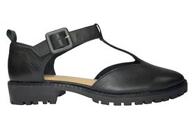 Sapato Boneca Mary Jane em Couro Preto - Cód 74905