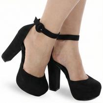 Sapato Boneca Meia Pata Salto Grosso Alto P8