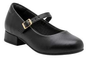 Sapato Boneca Molekinha Preto Fosco Ultra Confortável Salto