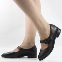 Sapato Boneca Salto Bloco Couro Sapato Boneca Salto Bloco Couro