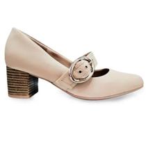 Sapato boneca salto bloco tira fivela usaflex couro Sapato boneca salto bloco tira fivela usaflex couro