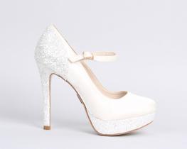 Sapato Boneca Salto Fino 12cm Cetim Off White CBK