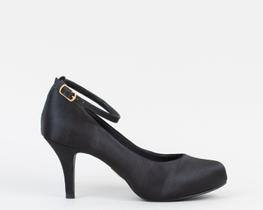 Sapato Boneca Salto Fino 7cm Cetim Preto CBK