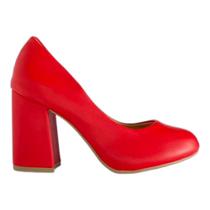 Sapato boneca salto grosso vermelho lasenna ref:310124v Sapato boneca salto grosso vermelho lasenna ref:310124v