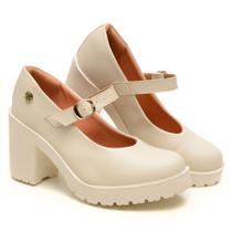Sapato Boneca Scarpin Feminino Debutante Salto Baixo Tratorado