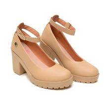 Sapato Boneca Scarpin Salto Tratorado Tira Tornozelo Fivela Original Grife Muritalle