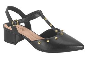 Sapato boneca Slingback Scarpin feminino com apliques e calcanhar aberto Beira Rio 4182.228