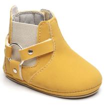 Sapato Botinha Bebe Baby Menino Confort Country Amarelo
