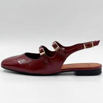 Sapato Bottero Slingback em Verniz Salto Baixo Feminino Sapato Bottero Slingback em Verniz Salto Baixo Feminino