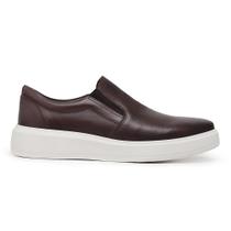 Sapato Casual Cafe Slip On Em Couro 0031