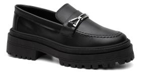 Sapato Casual Conforto Feminino Salto Tratorado Loafer Macio
