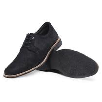 Sapato Casual em Couro Hfast Shoes com Cadarço Bico Redondo e Sola Costurada