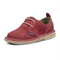 Sapato Casual Infantojuvenil Camurça Sola Crepe London Style - Safari - Vermelho