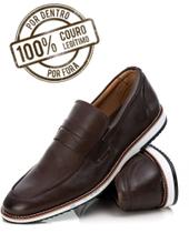 Sapato Casual Loafer Masculino Couro Palmilha em Gel Lançamento - Tchwm