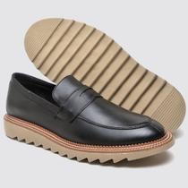 Sapato Casual Loafer Mocassim Clássico Couro Masculino Tratorado Palmilha Neopreme Anatômica