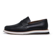 Sapato Casual Loafer Santoro Avalon em Couro Preto