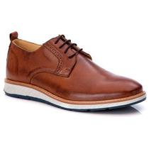 Sapato Casual Masculino Loafer Couro de Amarrar Castor 9004