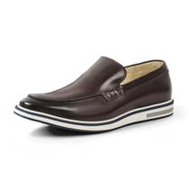 Sapato Casual Masculino Loafer Couro Legítimo Stone Slim Reverso - 1131 - Tabaco