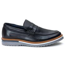 Sapato Casual Masculino Loafer Couro Maldivas Chumbo 2410