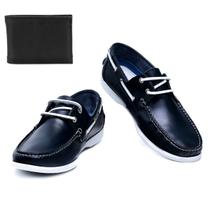 Sapato Casual Mocassim Masculino Solado Leve e Confortável + Carteira Slim