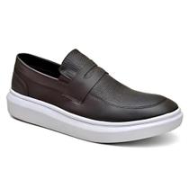 Sapato Casual Mocassim Moderno Confortável Café Sapato Casual Mocassim Moderno Confortável Café