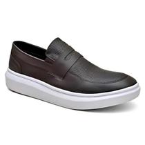 Sapato Casual Mocassim Moderno Confortável Café