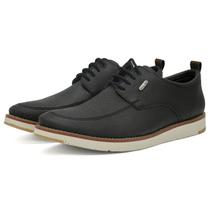 Sapato Casual Oxford Masculino Amarração Solado Emborrachado Costurado Versátil Preto - Walk Easy