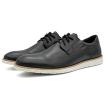 Sapato Casual Oxford Masculino Amarração Solado Flexível Macio Leve Preto