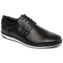Sapato Casual Preto Em Couro 30061 - Madok