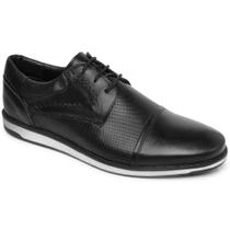 Sapato Casual Preto Em Couro 50016