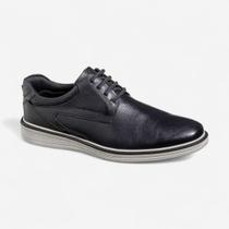Sapato Casual Rafarillo Boston Masculino Em Couro Preto