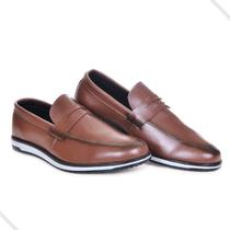 Sapato Casual Social Mocassim Masculino Loafer Premium Marrom - KREEPER