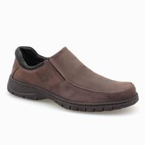 Sapato Casual Social Mustang Brown Em Couro Resistente Solado De Borracha