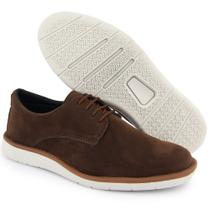 Sapato Casual Social Oxford sola branca- Camurça Marrom