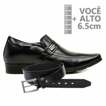 Sapato com Salto Interno Couro Jota Pe Preto + Cinto 71363 Sapato com Salto Interno Couro Jota Pe Preto + Cinto 71363