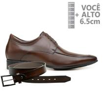 Sapato com Salto Interno Jota Pe Marrom Air + Cinto de Couro 79501
