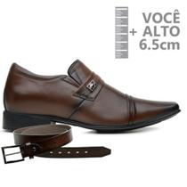Sapato com Salto Interno Jota Pe Marrom Couro + Cinto 82402