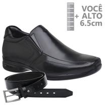 Sapato com Salto Interno Jota Pe Preto 5G + Cinto 79656 Sapato com Salto Interno Jota Pe Preto 5G + Cinto 79656