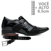 Sapato com Salto Interno Jota Pe Preto Air + Cinto 79350