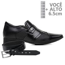 Sapato com Salto Interno Jota Pe Preto + Cinto 82404 Sapato com Salto Interno Jota Pe Preto + Cinto 82404