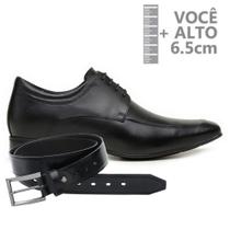 Sapato com Salto Interno Jota Pe Preto + Cinto de Couro 79501 P