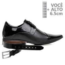 Sapato com Salto Interno Jota Pe Preto Vz + Cinto 79609 Sapato com Salto Interno Jota Pe Preto Vz + Cinto 79609
