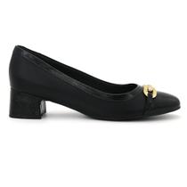 Sapato Comfortflex 2598303 Salto Grosso Moda Fivela Feminino